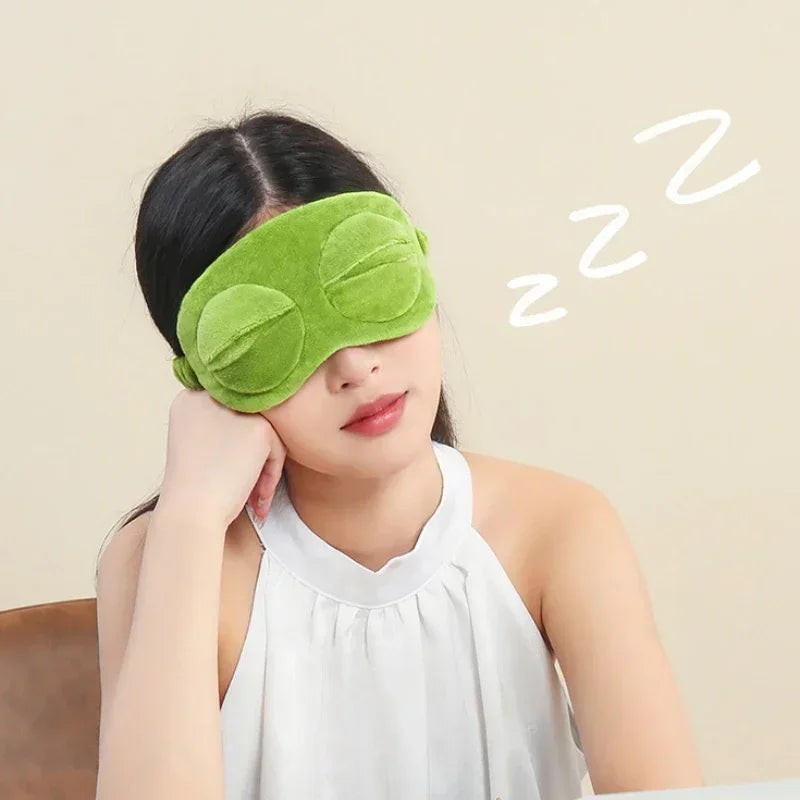1/3pcs 3D Frog Sleep Mask - Cute Plush Eye Mask for Sleeping, Soft Blindfold for Travel, Unisex Comfortable Eye Shade Cover