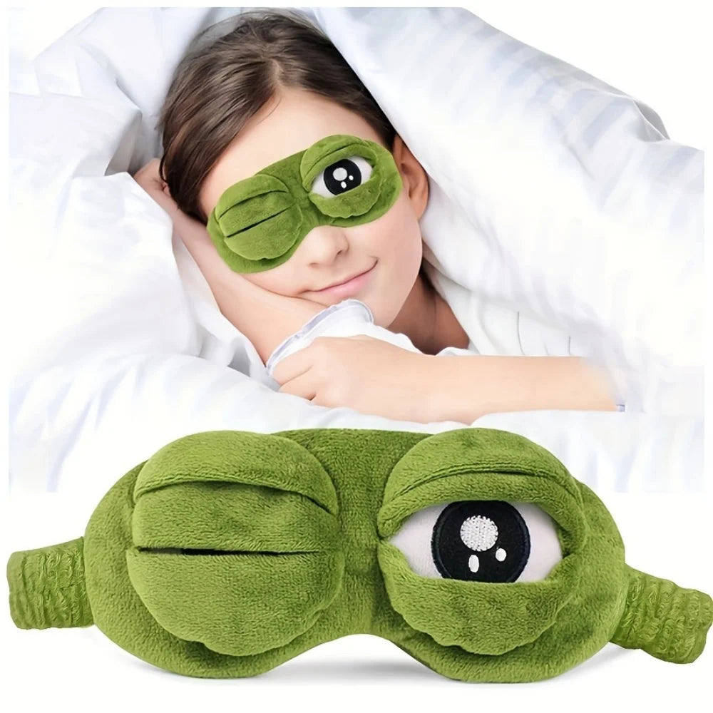 1/3pcs 3D Frog Sleep Mask - Cute Plush Eye Mask for Sleeping, Soft Blindfold for Travel, Unisex Comfortable Eye Shade Cover