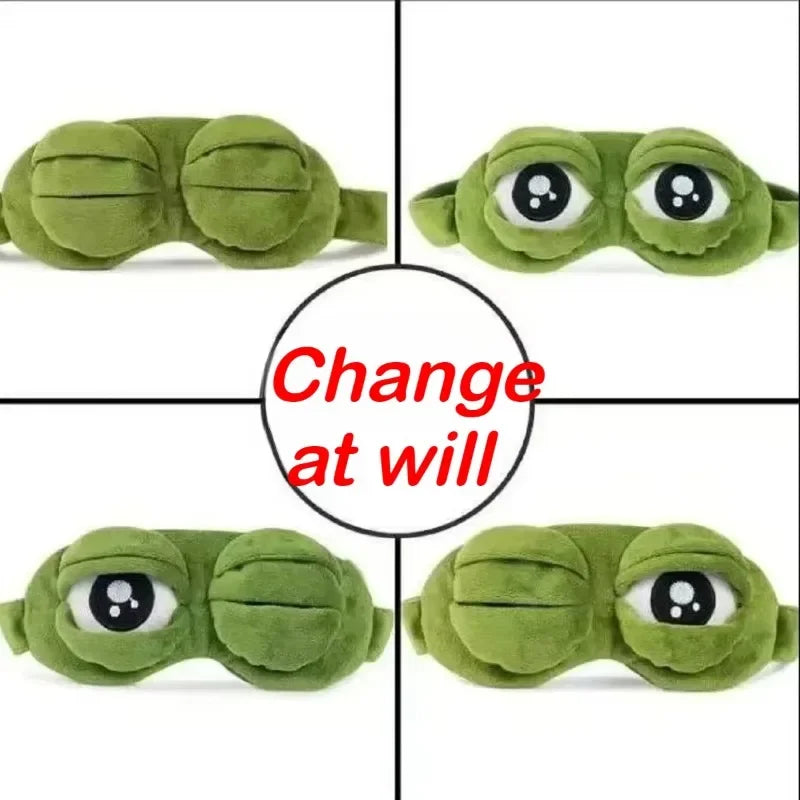 1/3pcs 3D Frog Sleep Mask - Cute Plush Eye Mask for Sleeping, Soft Blindfold for Travel, Unisex Comfortable Eye Shade Cover