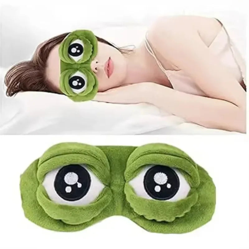 1/3pcs 3D Frog Sleep Mask - Cute Plush Eye Mask for Sleeping, Soft Blindfold for Travel, Unisex Comfortable Eye Shade Cover