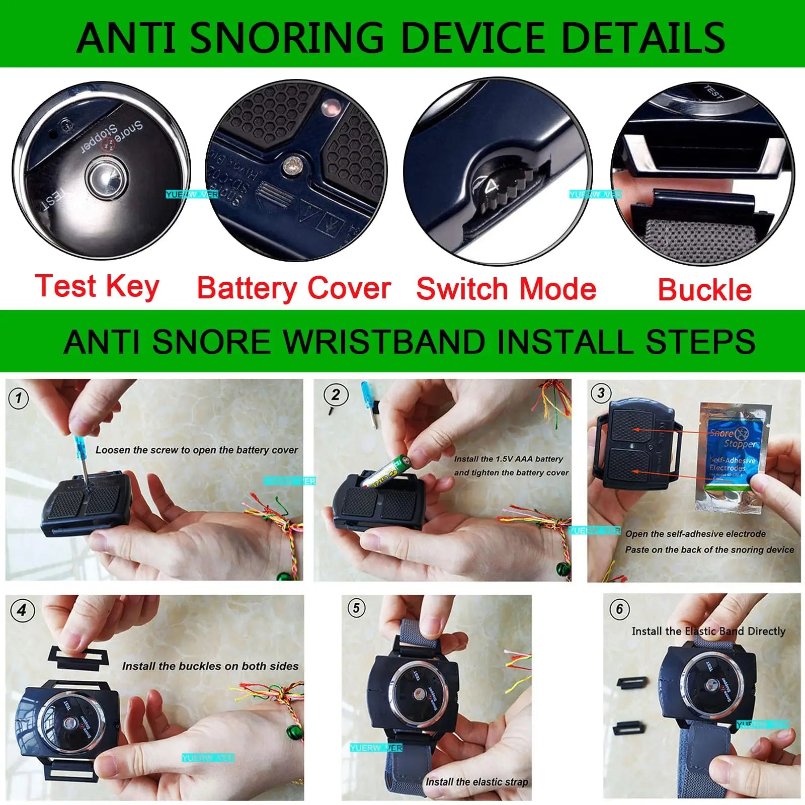 Professional Electronic Anti-Snoring Wristband