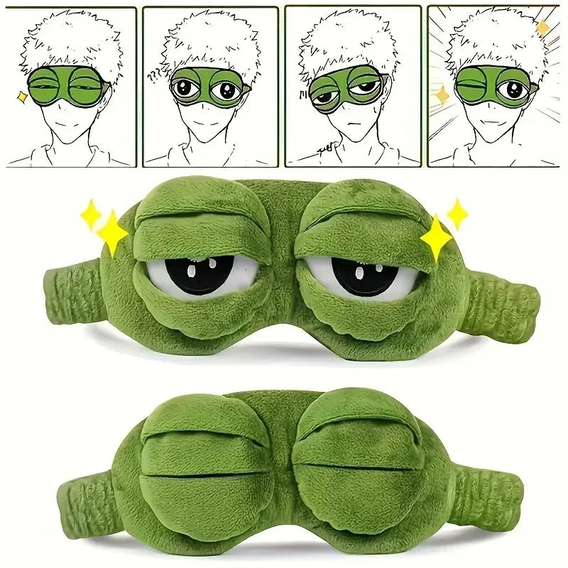 1/3pcs 3D Frog Sleep Mask - Cute Plush Eye Mask for Sleeping, Soft Blindfold for Travel, Unisex Comfortable Eye Shade Cover