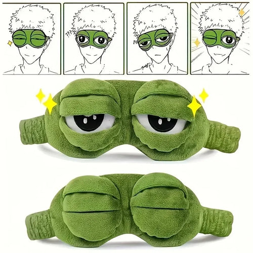 1/3pcs 3D Frog Sleep Mask - Cute Plush Eye Mask for Sleeping, Soft Blindfold for Travel, Unisex Comfortable Eye Shade Cover