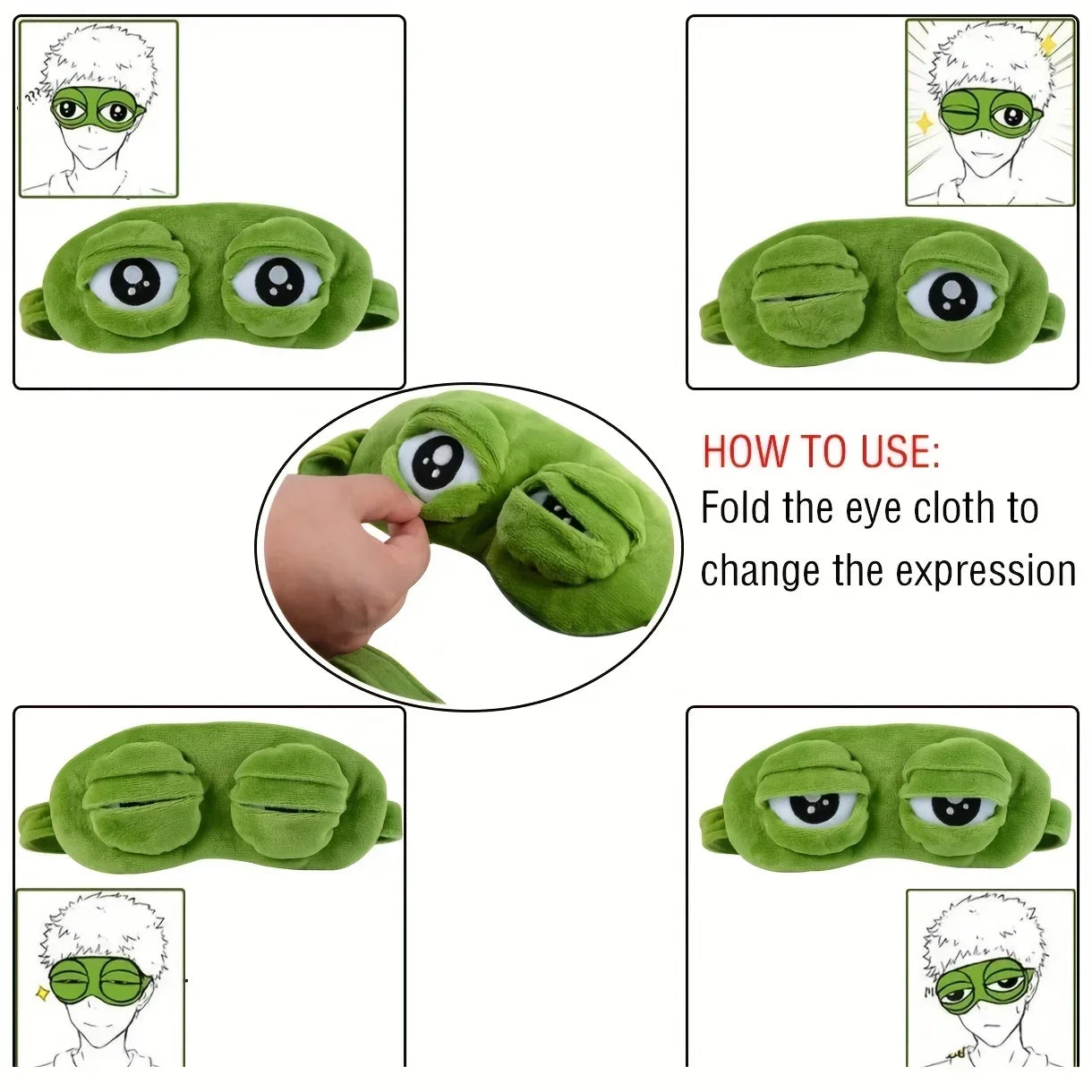 1/3pcs 3D Frog Sleep Mask - Cute Plush Eye Mask for Sleeping, Soft Blindfold for Travel, Unisex Comfortable Eye Shade Cover