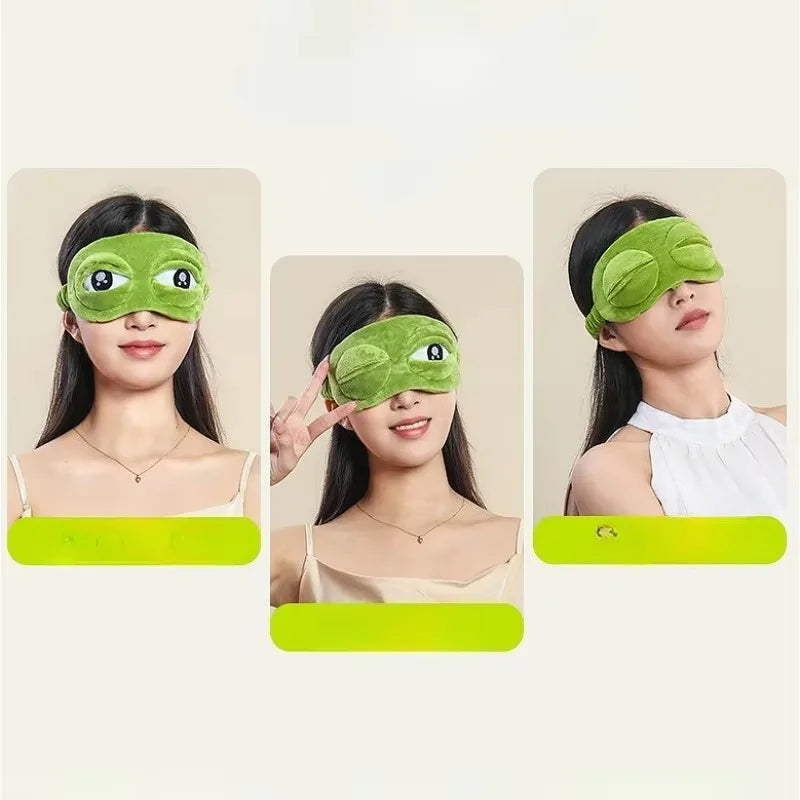 1/3pcs 3D Frog Sleep Mask - Cute Plush Eye Mask for Sleeping, Soft Blindfold for Travel, Unisex Comfortable Eye Shade Cover