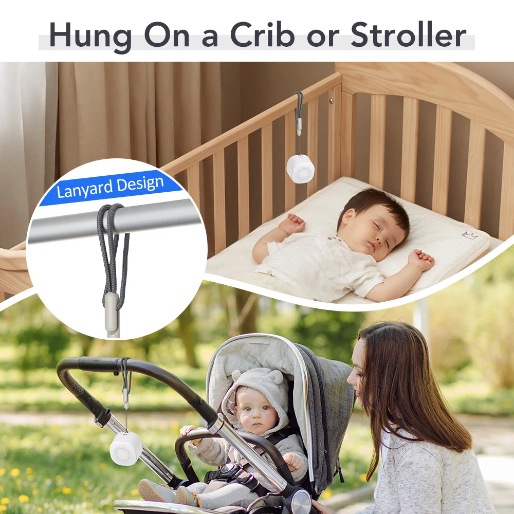 Portable Mini Baby Sleep Machine White Noise Sound Machine Rechargeable Noise Machine 7 Night Light Colors 3 Timers 10 Soothing